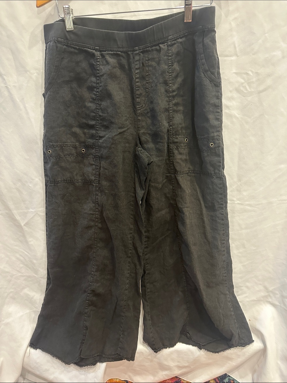 Womens Size larger Black Wide-Leg Casual Pants